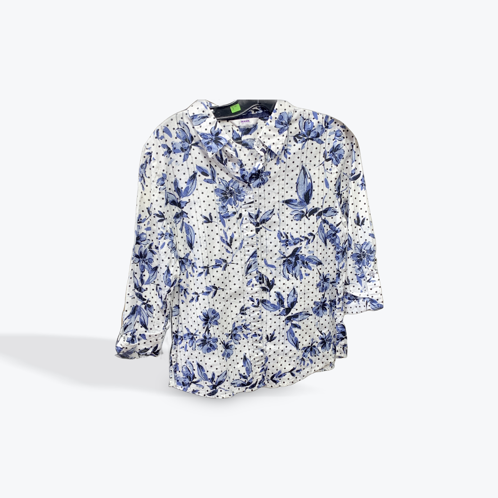 Alia blue polka dot top womens size 10