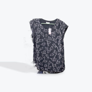 Reitmans womens black lesf print top size small