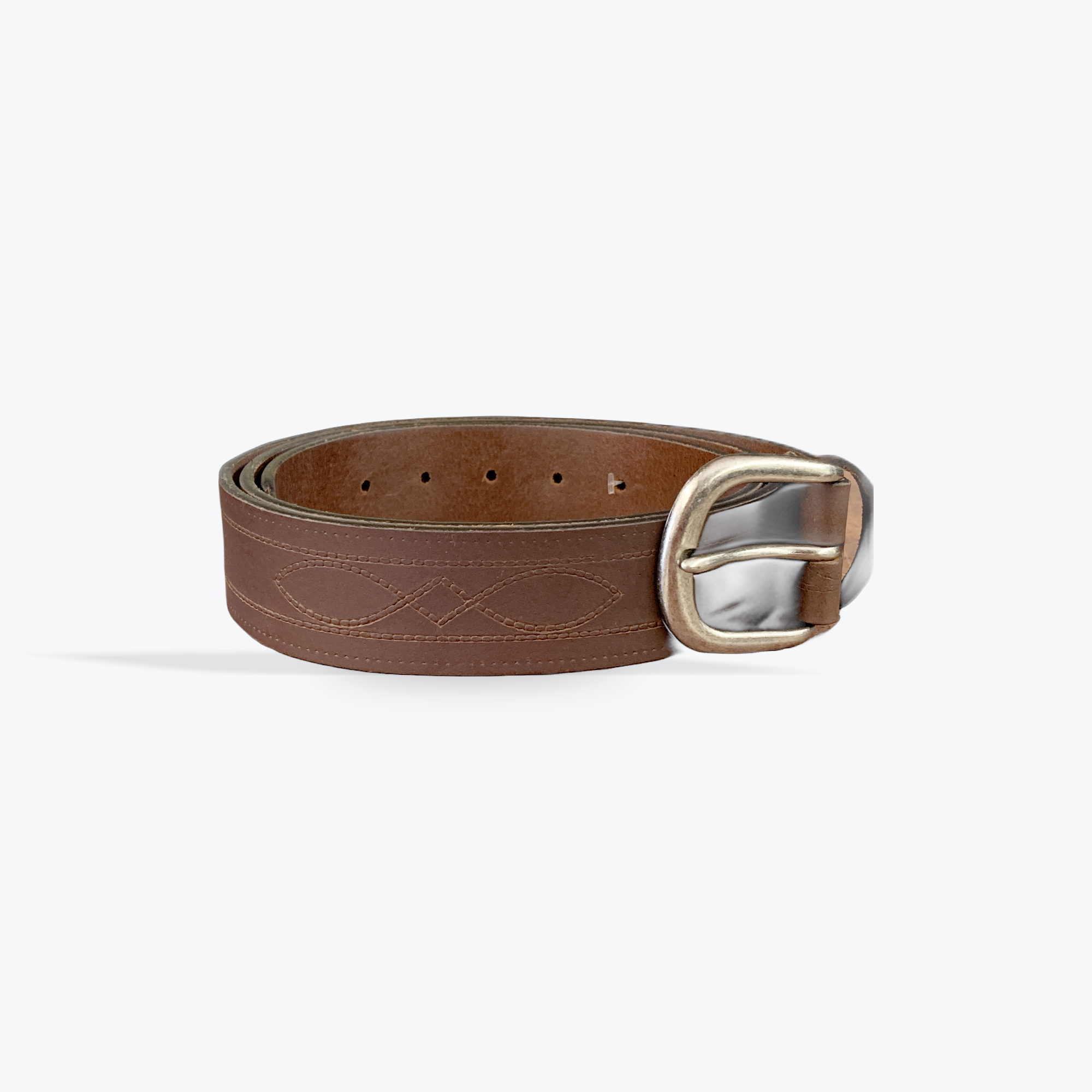 Belt leather brown mens size 46