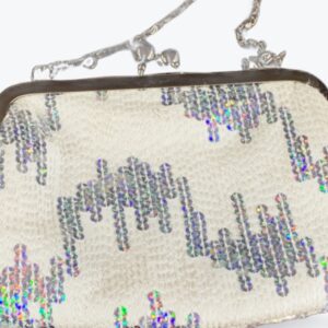 Silver sparkle clutch bag