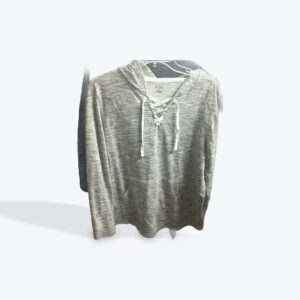 Tunic sweatshirt grey white laces womens size X-Large
