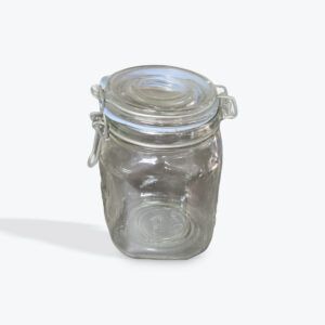 jar with blue rubber seal