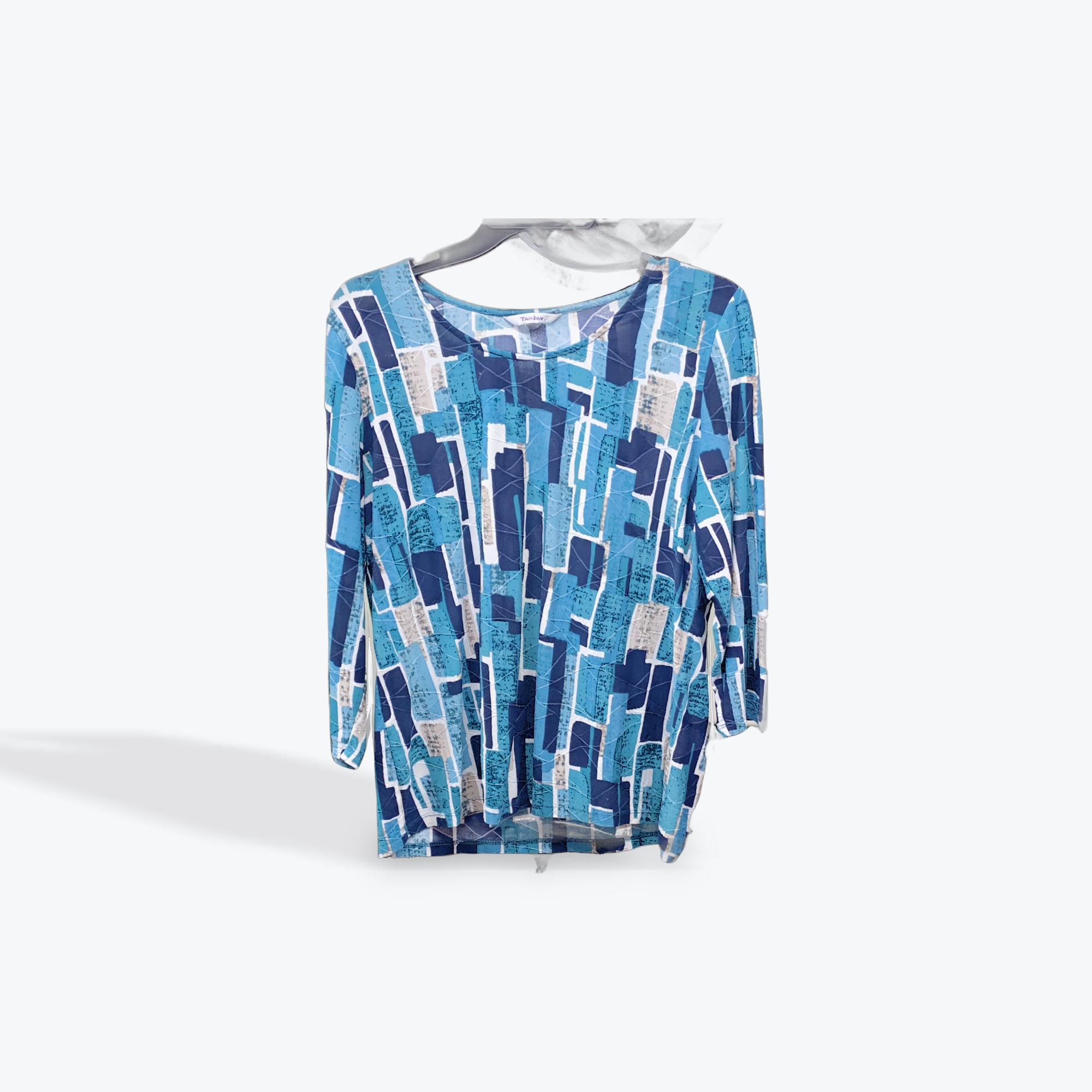 Alia blue pattern womens top size medium