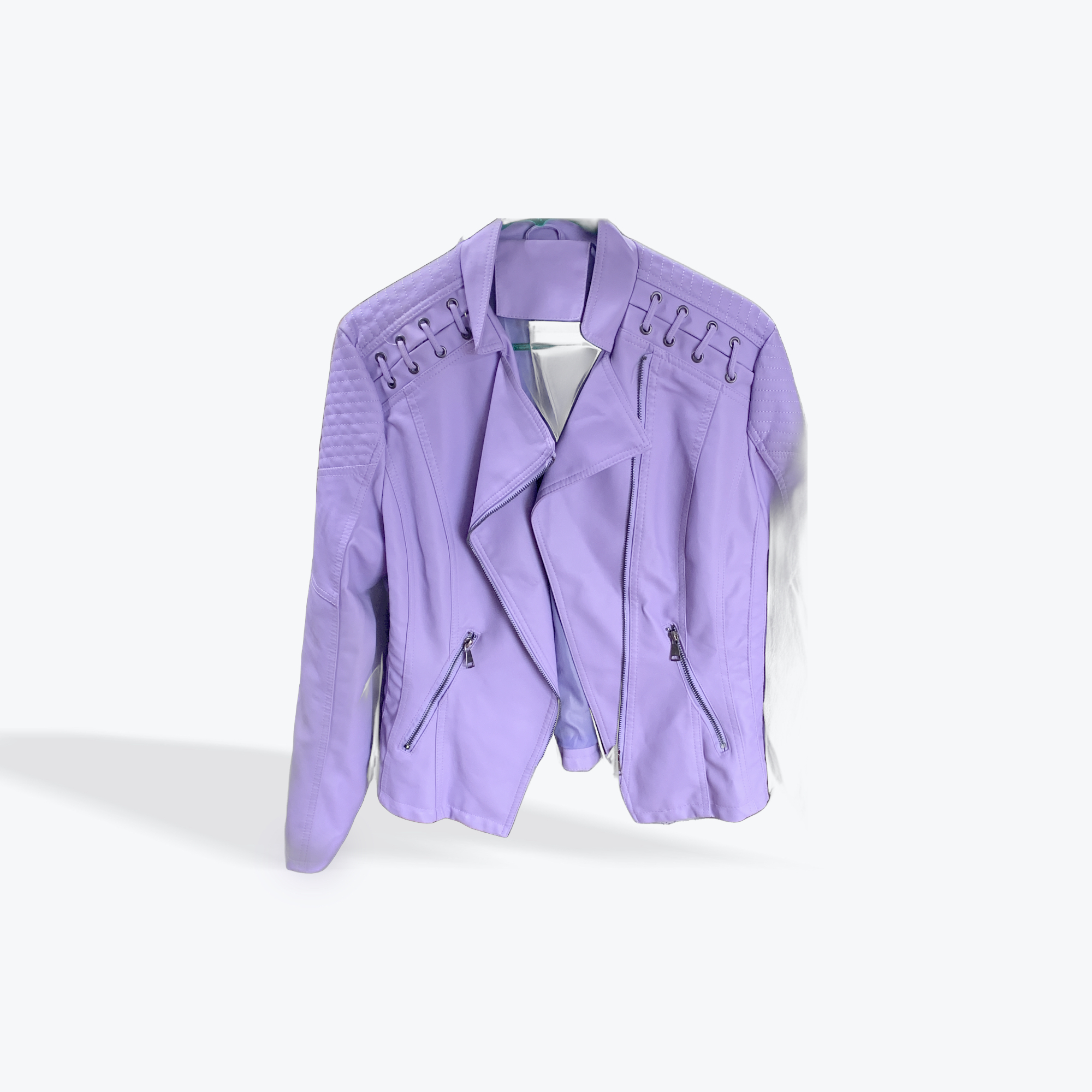Purple pleather womens coat size xl